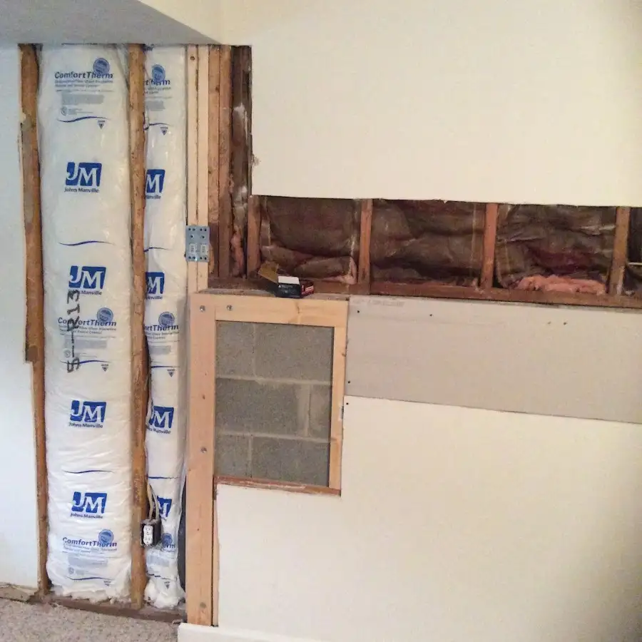 Wall insulation replacement during Basement Flood Cleanup in Milford